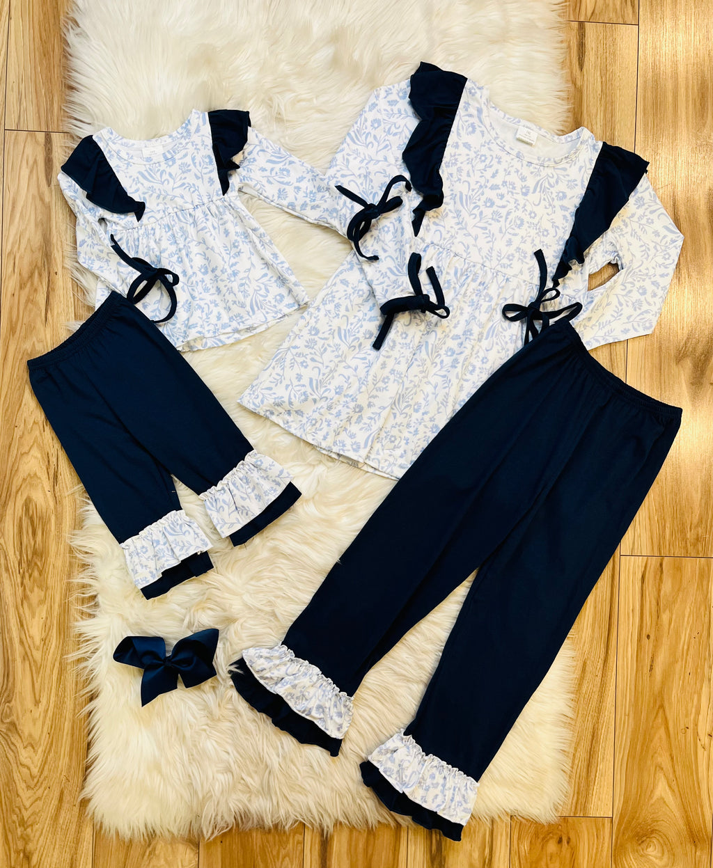 Girl’s Periwinkle and Navy Outfit Set