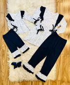 Girl’s Periwinkle and Navy Outfit Set