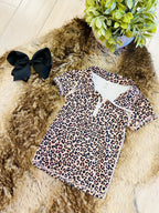 Girl’s Quarter Zip Cheetah Print Flare Pant Outfit