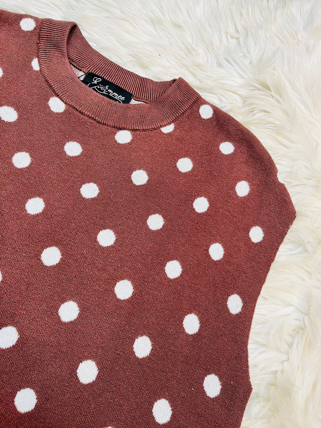Women’s Evermmee Brown Polka Dot Vest Top