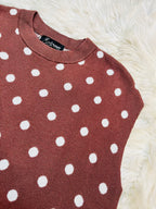 Women’s Evermmee Brown Polka Dot Vest Top