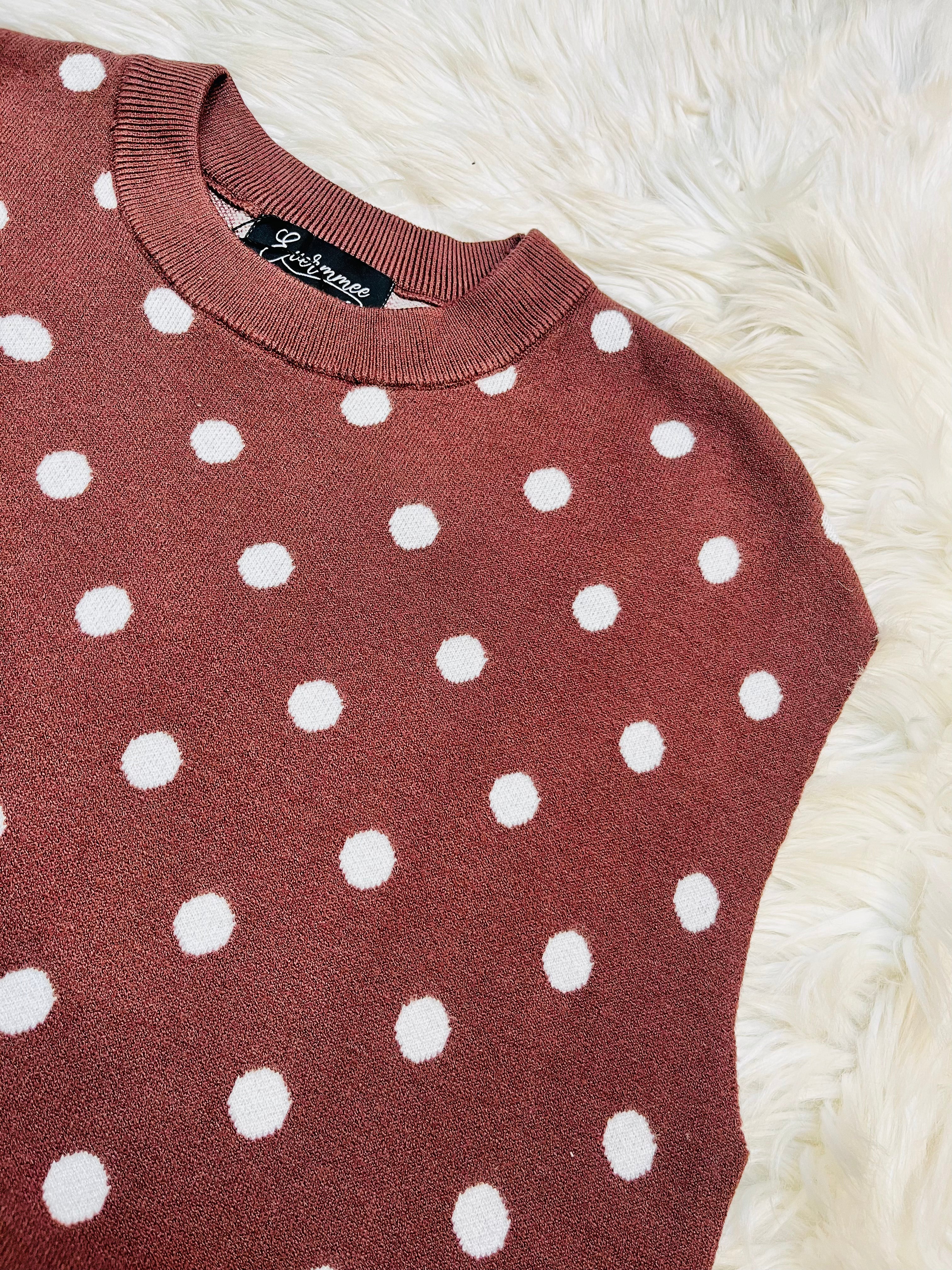 Women’s Evermmee Brown Polka Dot Vest Top