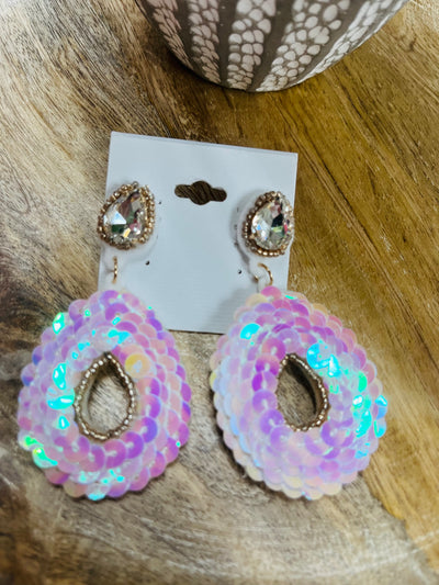 Rhinestone Teardrop Sparkle Earrings