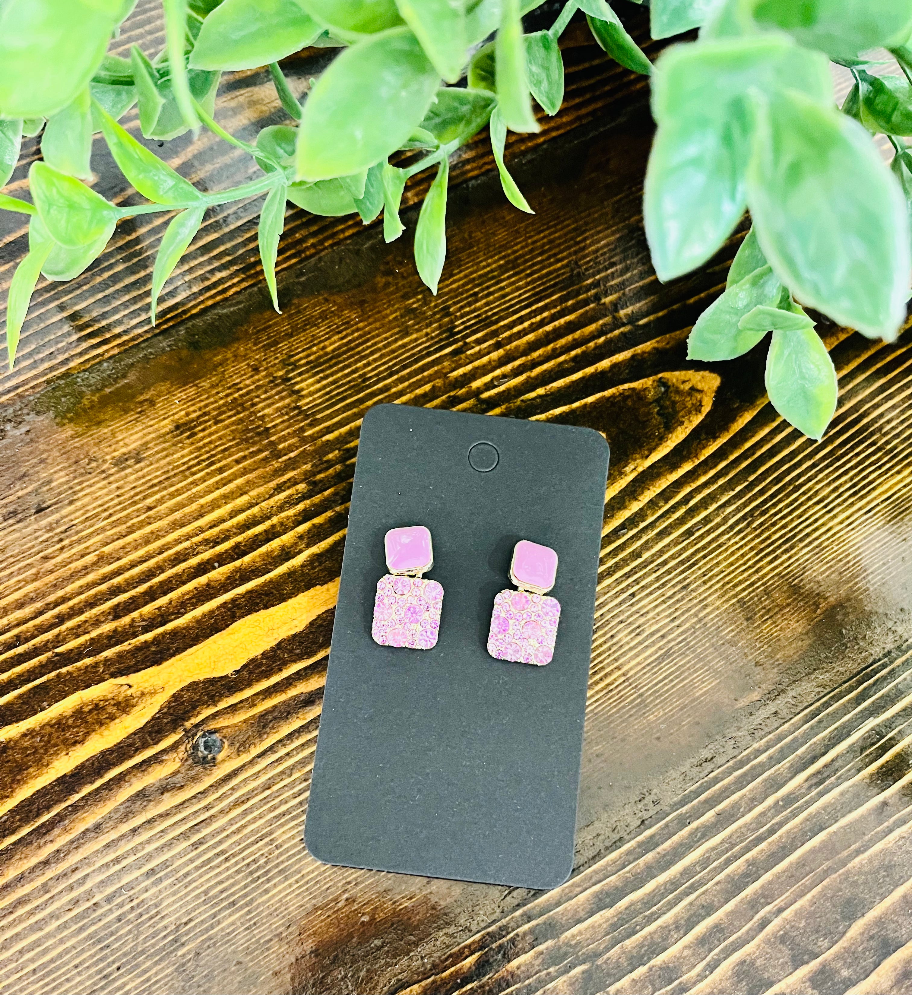 Women’s Purple Square Diamond Earrings