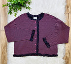 Women’s Very J Navy and Pink Stripe and Polka Dot Top- True to size