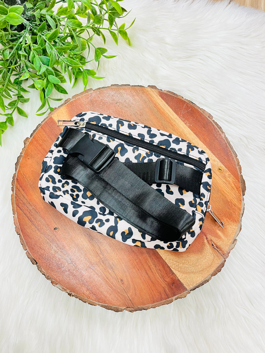 Taupe Leopard Print Belt Bag