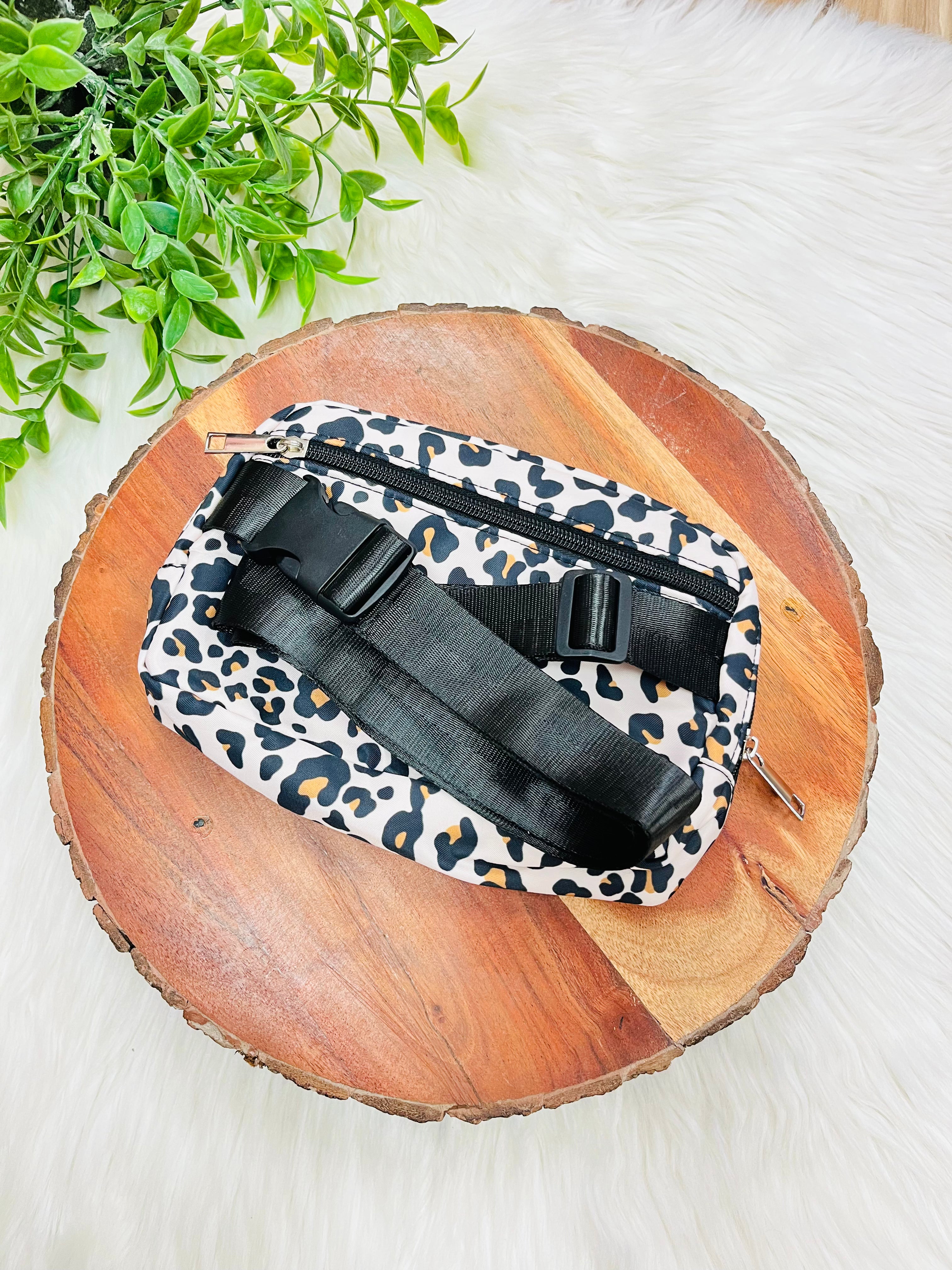 Taupe Leopard Print Belt Bag