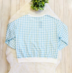 Women’s Blue Gingham Pray Crewneck