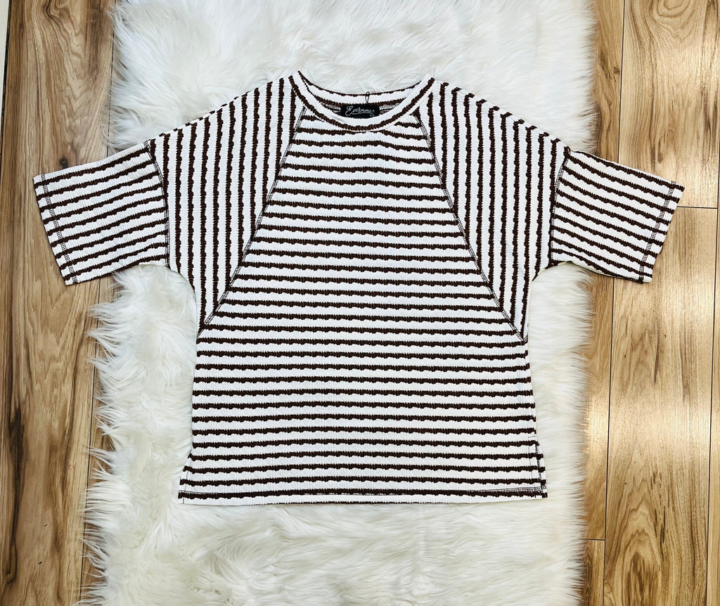 Women’s Evermmee Brown striped top