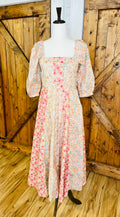 Women’s GiGiO Rose Mixed Print Dress with a Smocked Back