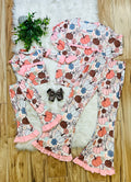 Girl’s Pumpkin Floral Outfit Set