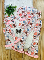 Girl’s Pumpkin Floral Outfit Set