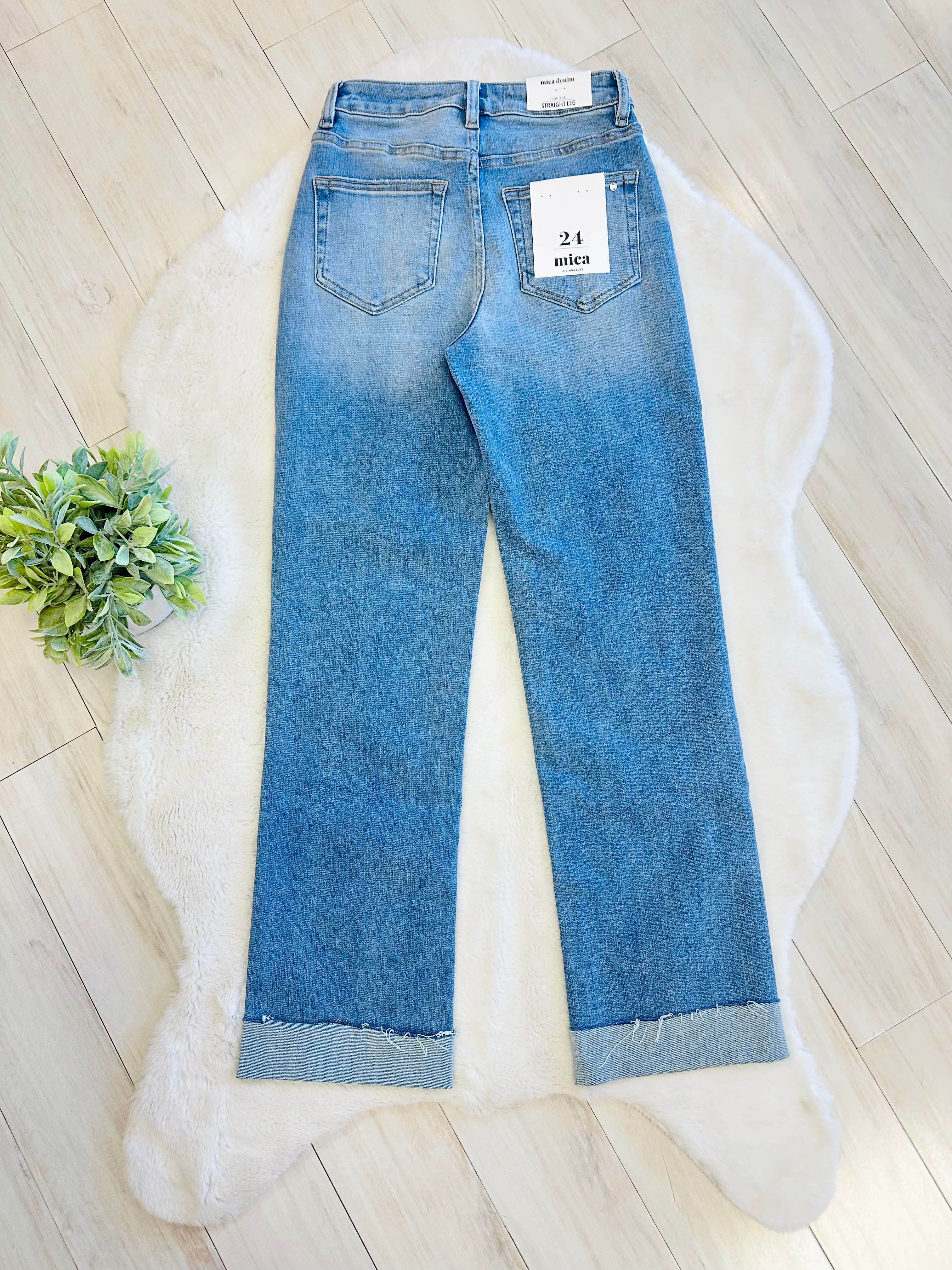 Women’s Mica High Rise Straight Jeans with Cuffed Hem #3286