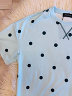 Women’s Evermmee Light Blue Oversized Polka Dot Top