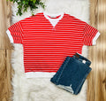 Women’s Zenana Ruby Red Striped Top