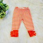 Girl’s Orange Floral and Stripe Set