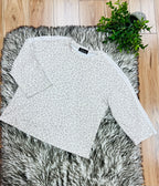 Women’s Taupe & Grey Leopard Pant Set with Stripe Detail- True to Size