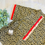 Women’s Jodifl Cheetah Print Button Down Top with Red and Tan Trim
