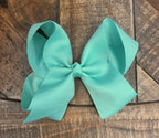 Hair Bow 6” Alligator Clip - Mint Green
