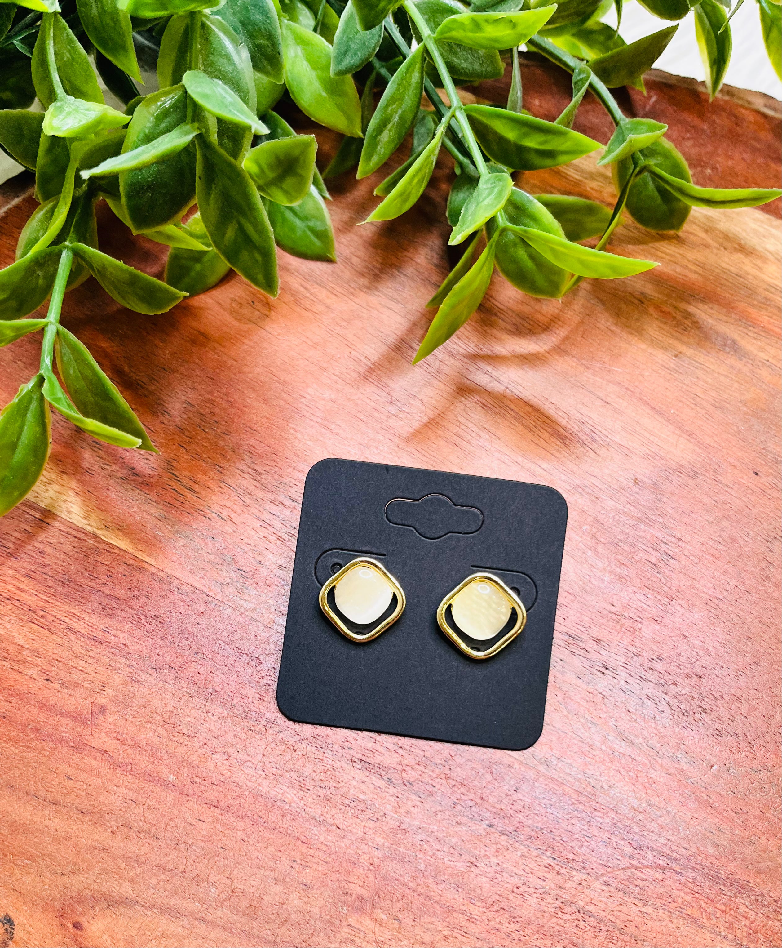 Women’s Gold Dipped Gemstone Earrings