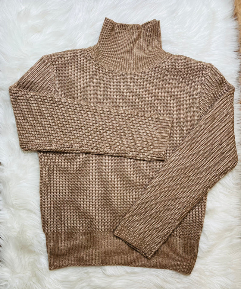 Womens Light Brown Sweater Skirt Set