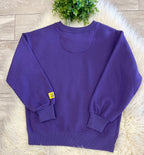 Women’s LuLu Mac Purple/Yellow Stitch Sweatshirt - Oversized Fit