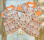 Girl’s Orange Floral Skort Set