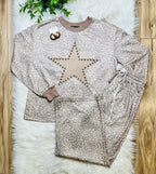Women’s Evermmee Star Leopard Pant Set- True to Size