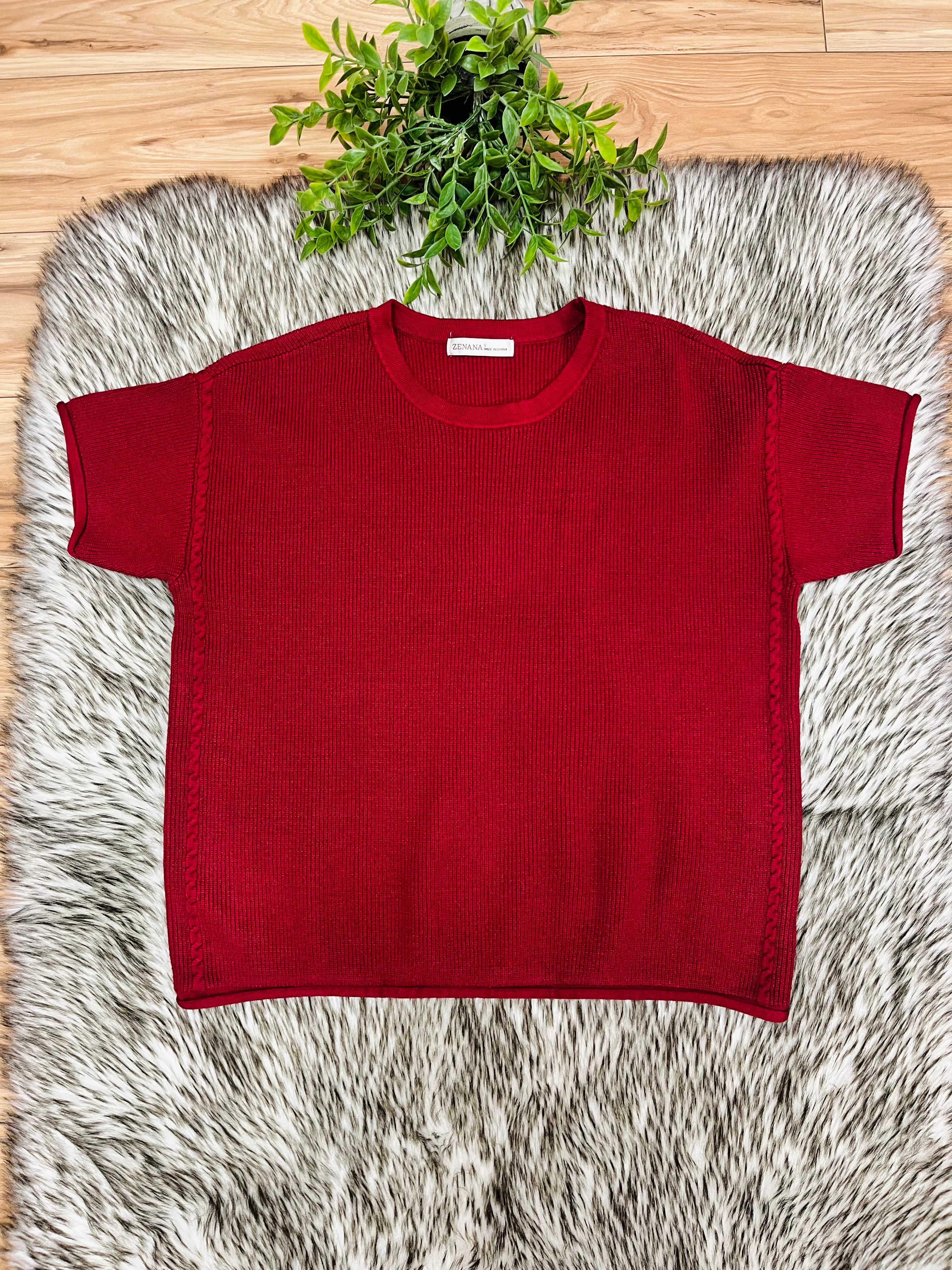 Women’s Zenana Cabernet Sweater Top-True to Size