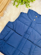 Women’s Zenana Navy Puffer Vest- Top True to Size