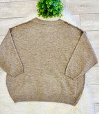 Women’s Zenana Shoulder - Drop Sweater Top in Mocha