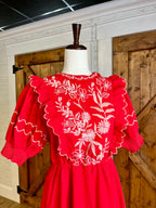 Women’s Umgee Cherry Red Embroidered Dress