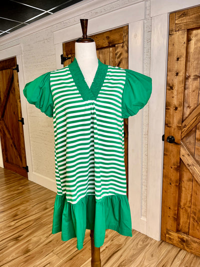 Women’s Umgee Kelly Green Stripped dress