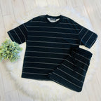 Women’s Evermmee Black Short Set with White Stripes