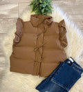 Women’s Jodifl Brown Bow Puff Vest top - True to size