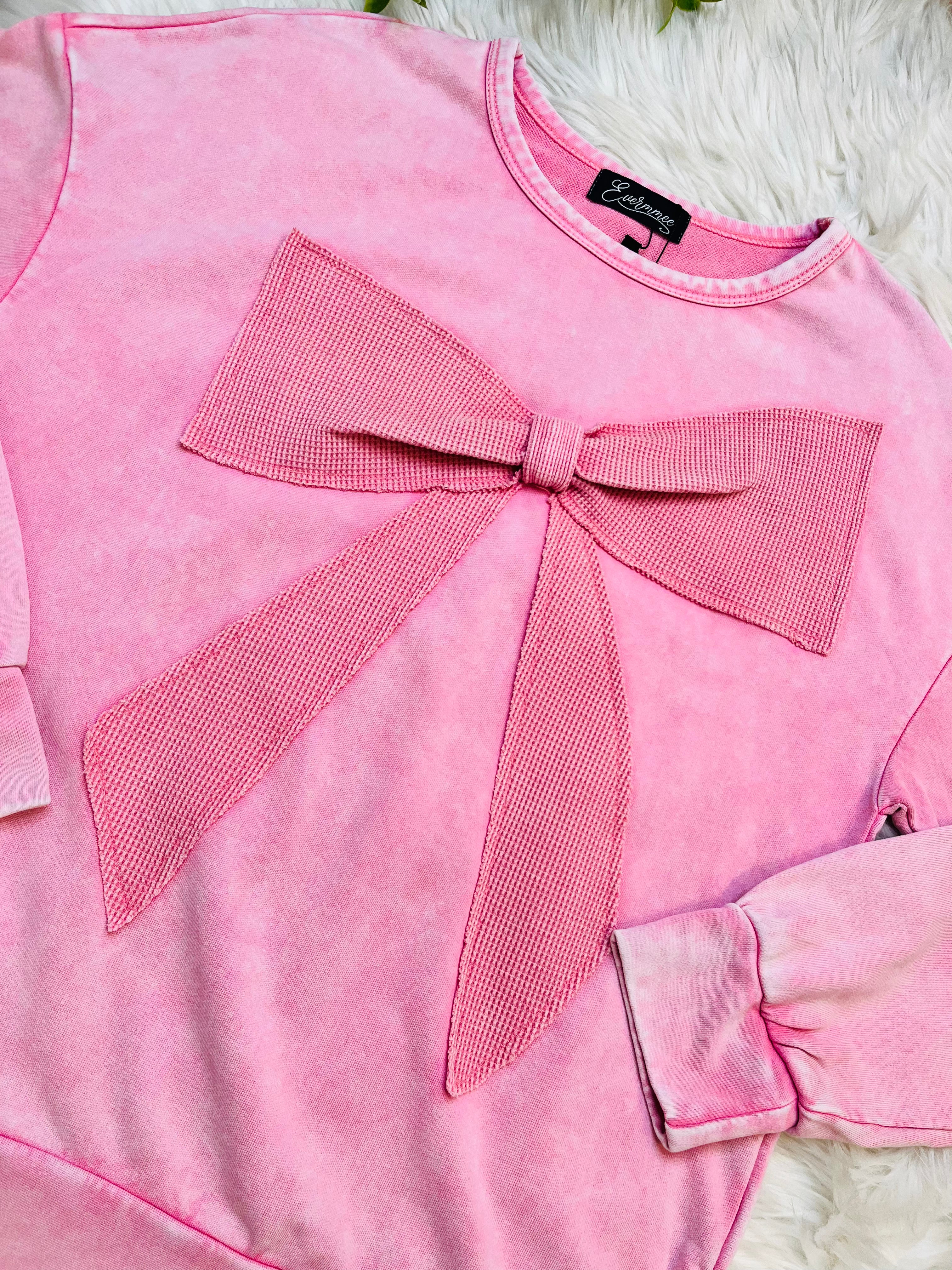 Women’s Evermmee Pink Bow Top