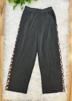 Women’s Evermmee Black Ribbed Cheetah Detail Set