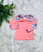 Girl’s Peach Floral Outfit Set