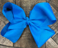 Hair Bow 6” Alligator Clip - Bright Blue