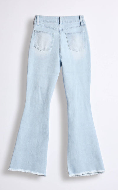 Girls Frey hem flare jeans