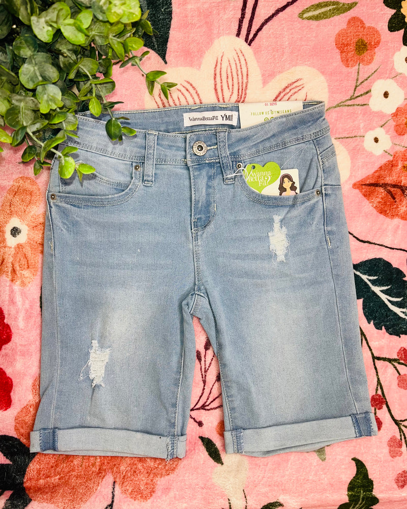 Girls YMI Jean Biker Shorts