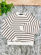 Women’s Evermmee Brown Stripe Long Sleeve Pant Set- True to Size