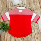 Women’s Very J Red Half Sleeve Collared Top