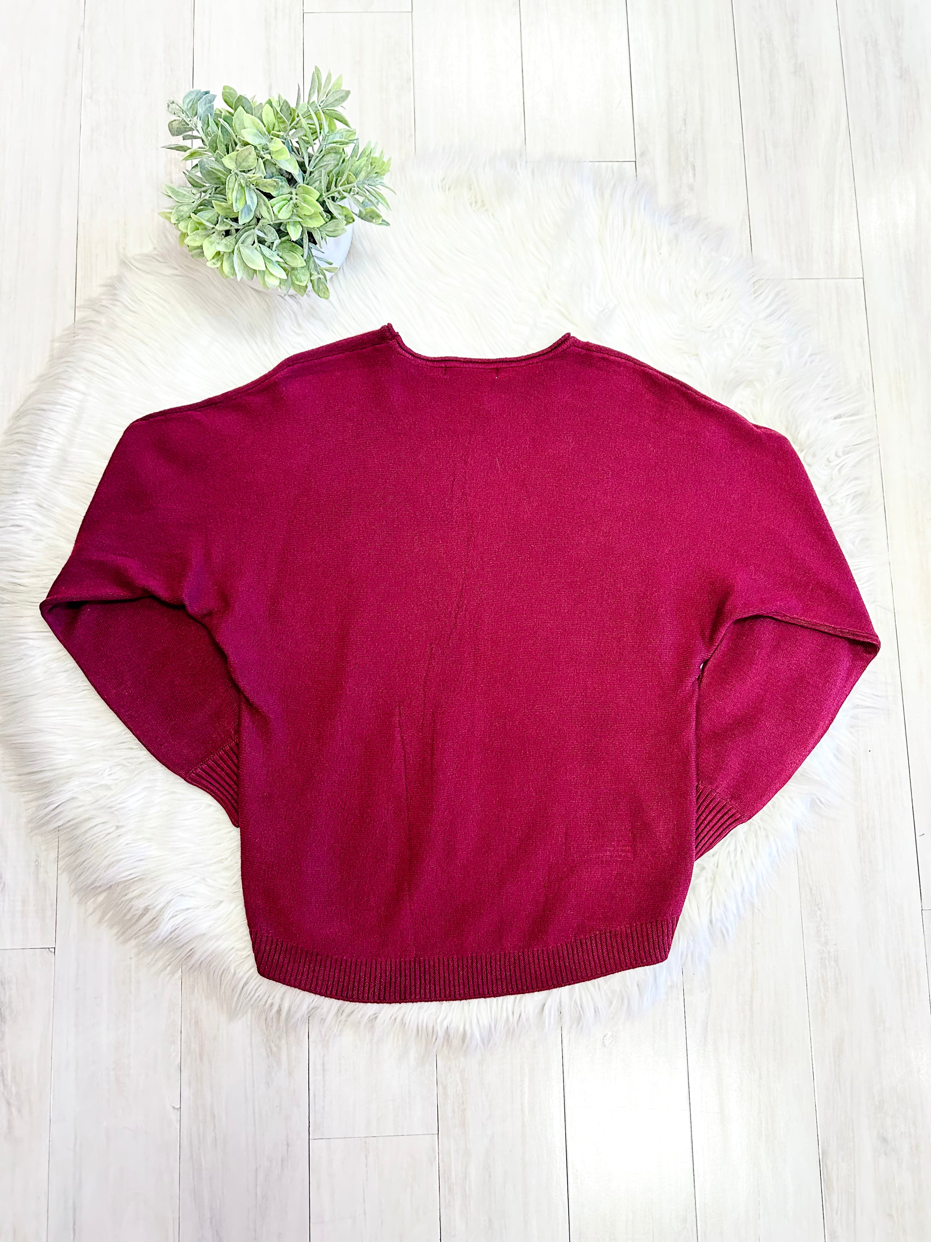Women’s Maroon Knit Sweater