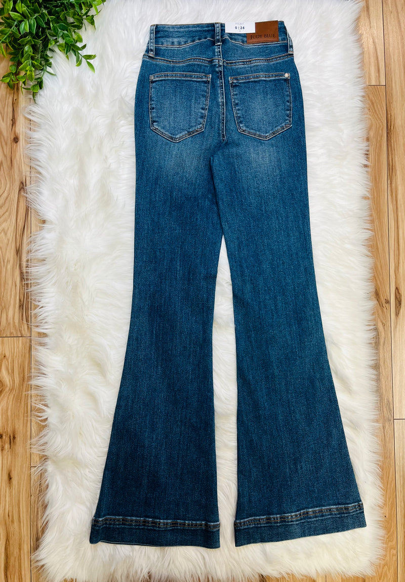 Judy Blue Flare Double Button Jeans 1018