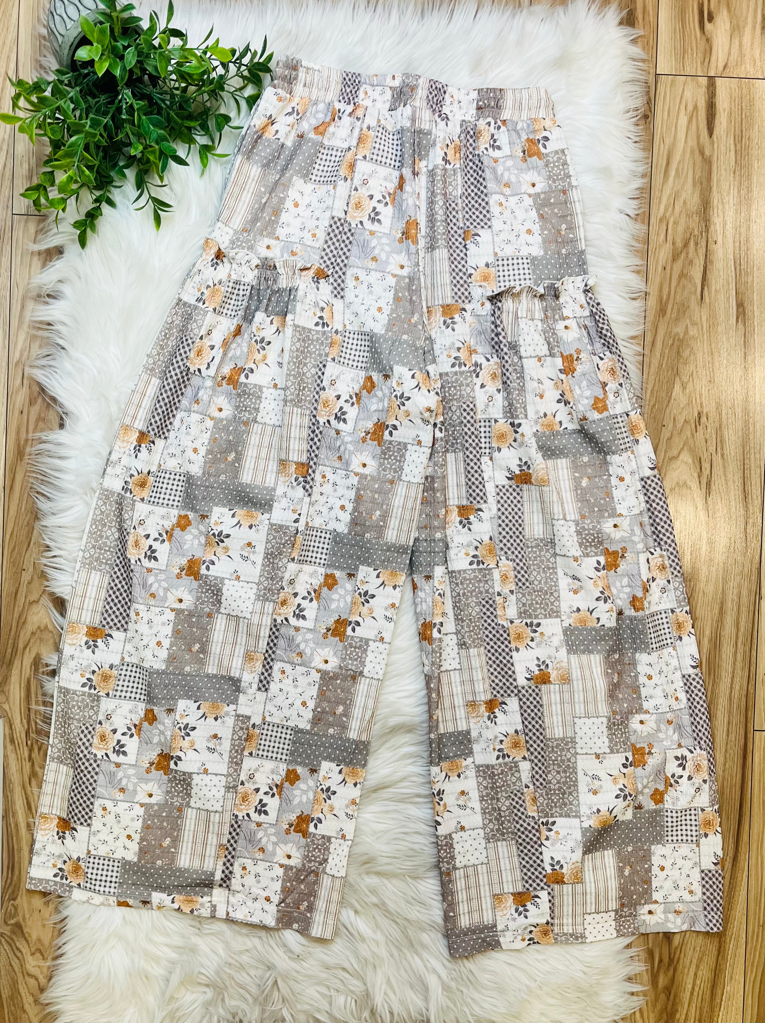 Women’s Ash Violet Patchwork Pants- Loose Fit
