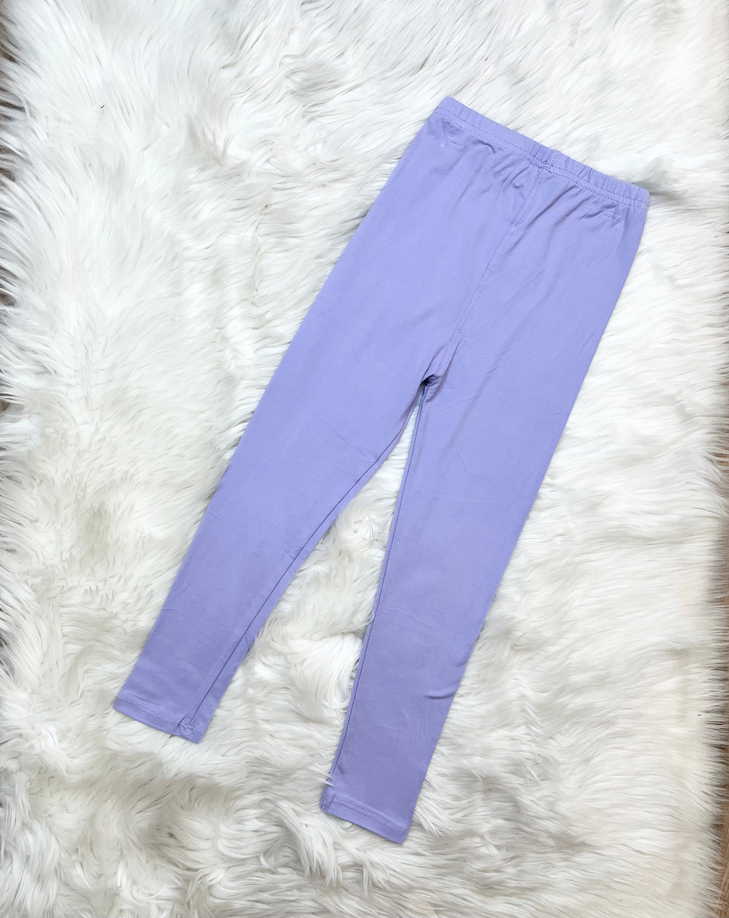 Kids Butter Soft Stretch Leggings- in Color Lavender