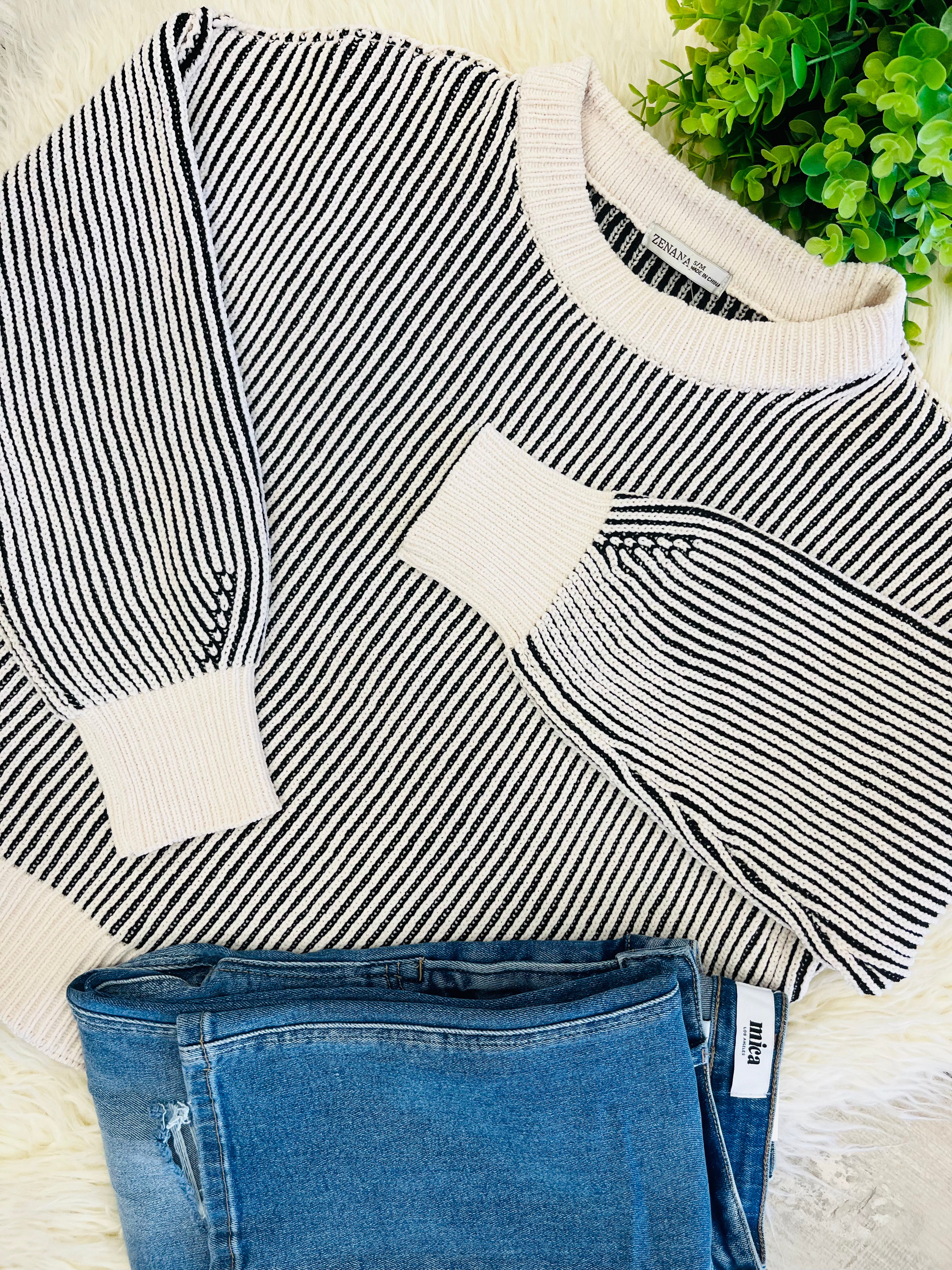 Women’s Zenana Black Ribbed Sweaters Top - True to size