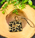 Leopard Print Wireless Earbud Case with Keychain