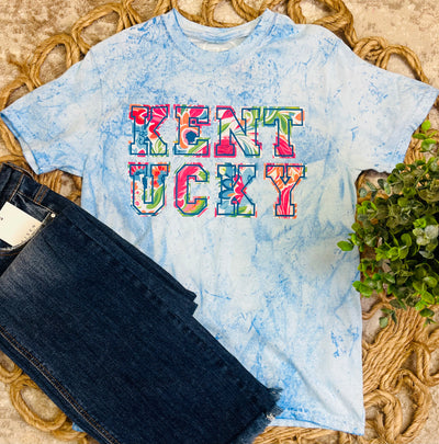 Golden Girls Kentucky blue tie dye tee - Mini Mee Boutique